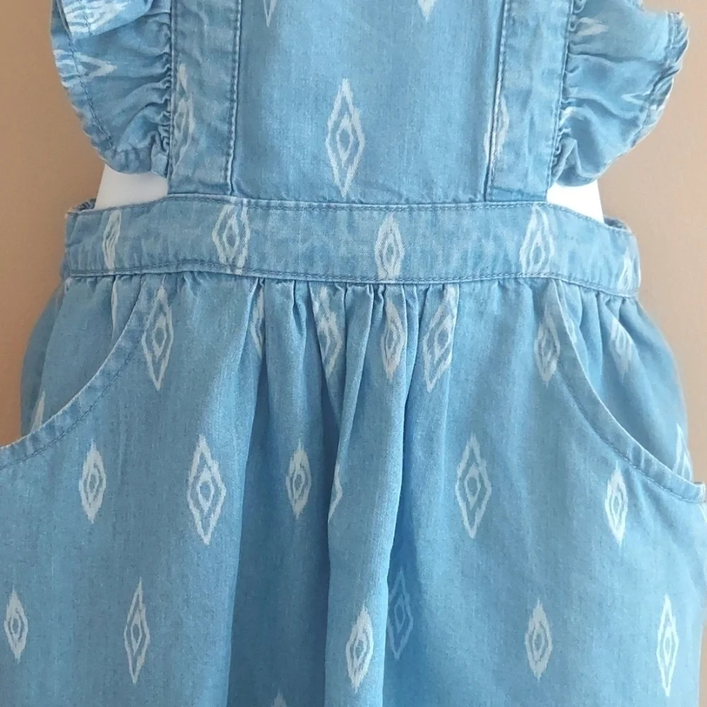 Rachel Zoe x Paul Frank overall pinafore dress ruffles monkey - blue - size 4